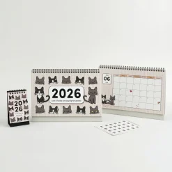 2026 Lana & Tuxedo Cat Large Spiral Calendar