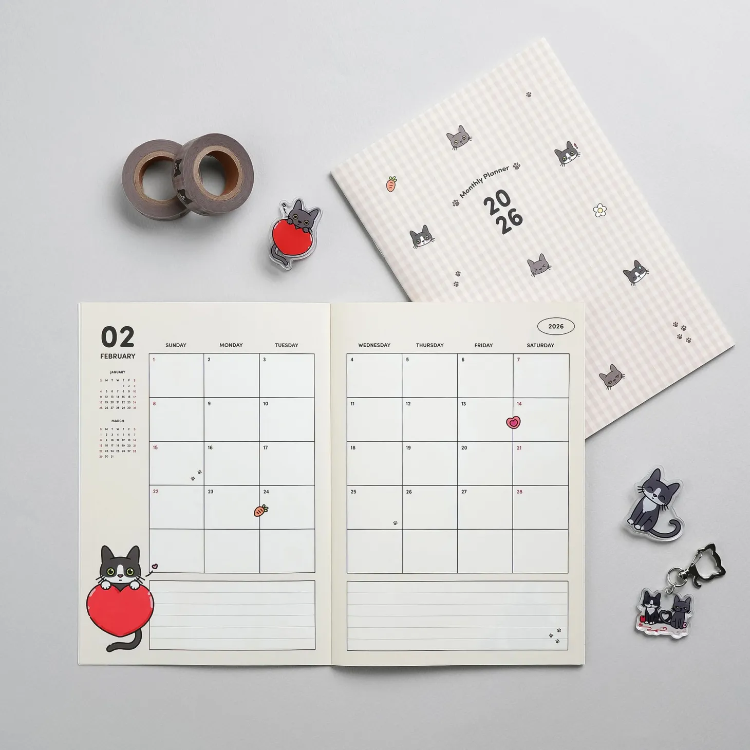 Lana & Tuxedo Cat Masking Tape