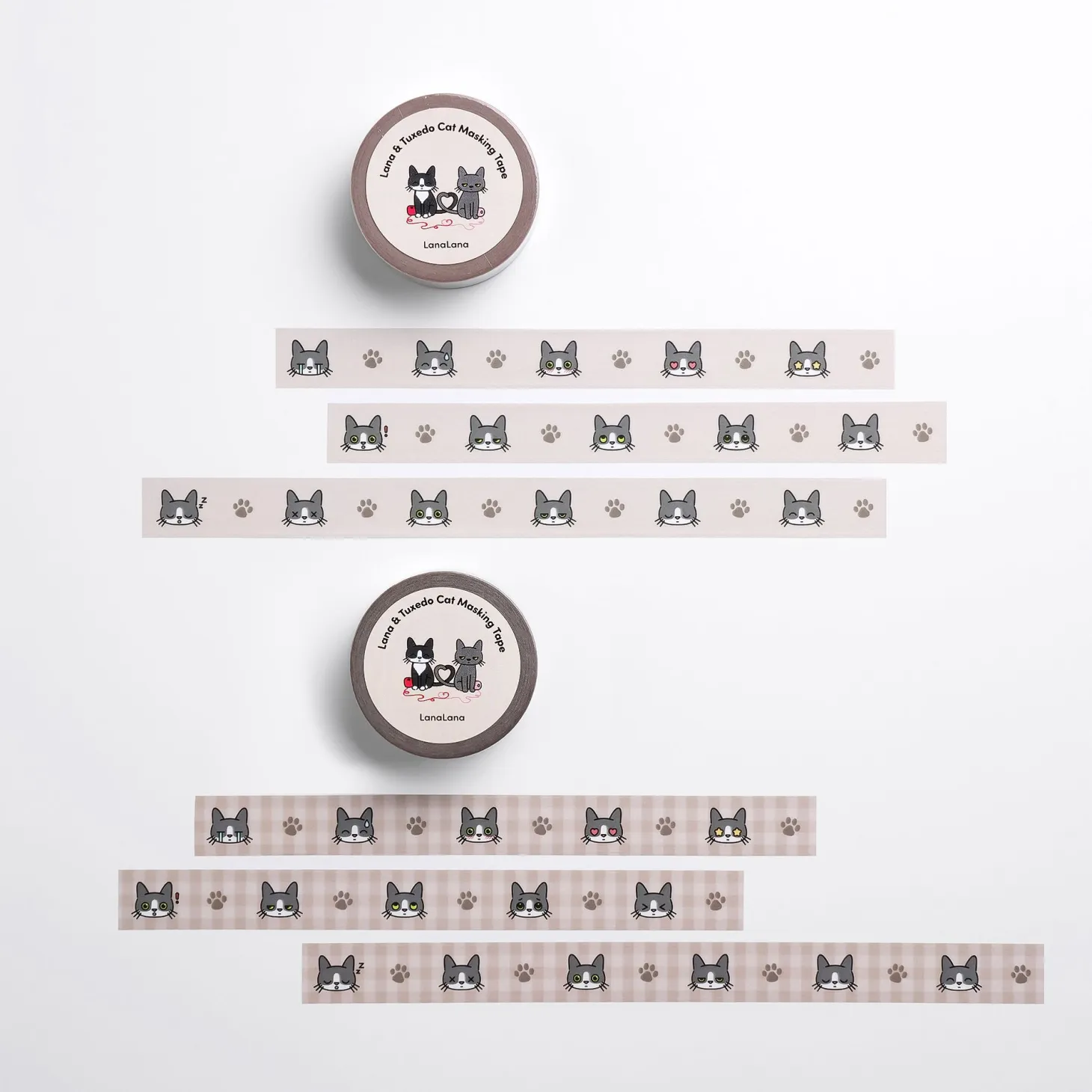 Lana & Tuxedo Cat Masking Tape