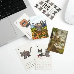 2026 Lana & Tuxedo Cat Mini Calendar Sheets