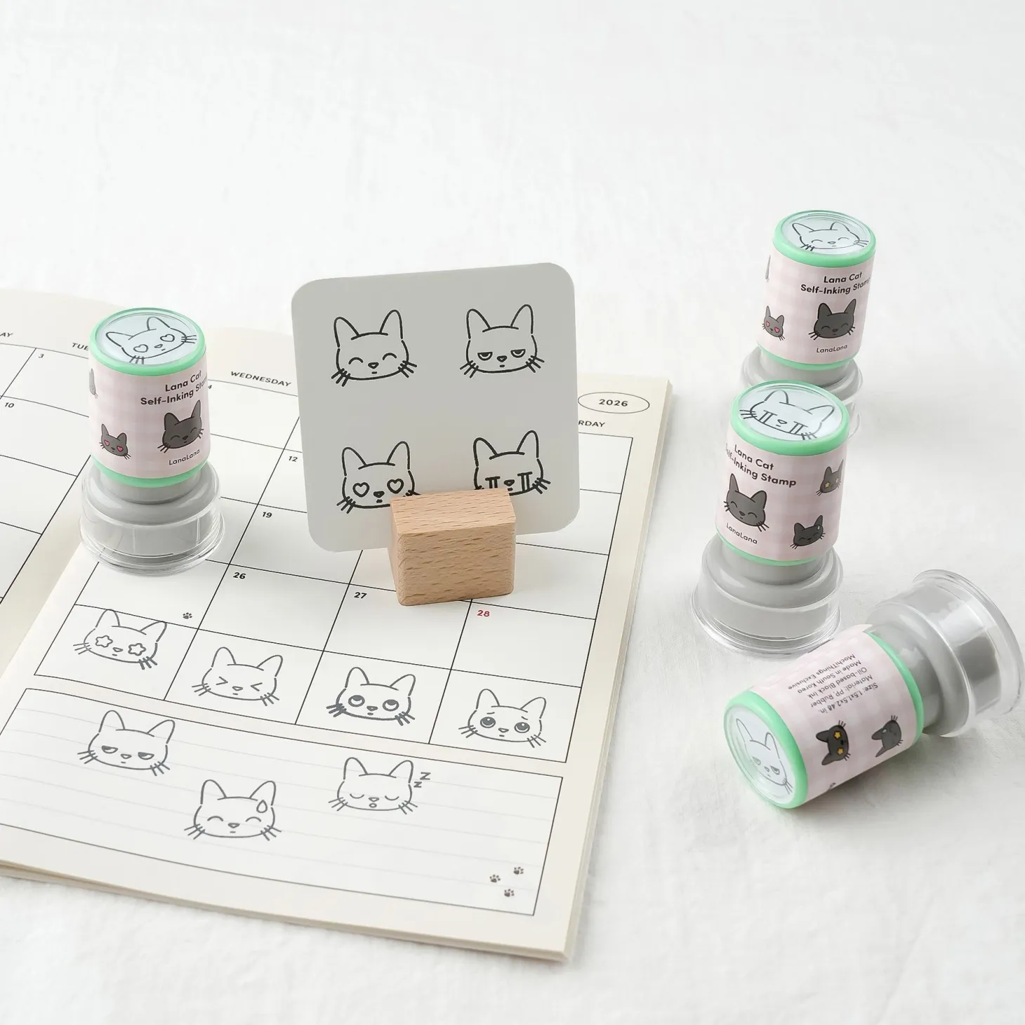 2026 Lana & Tuxedo Cat Monthly Planner