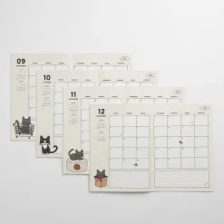 2026 Lana & Tuxedo Cat Monthly Planner