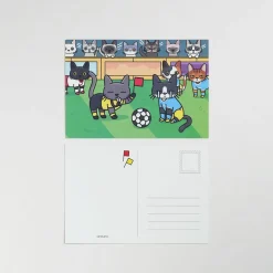 Lana & Tuxedo Cat Soccer Postcard