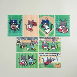 Lana & Tuxedo Cat Soccer Postcard