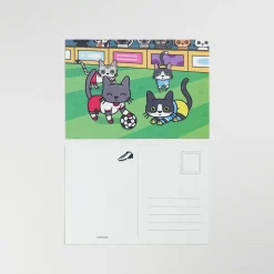Lana & Tuxedo Cat Soccer Postcard