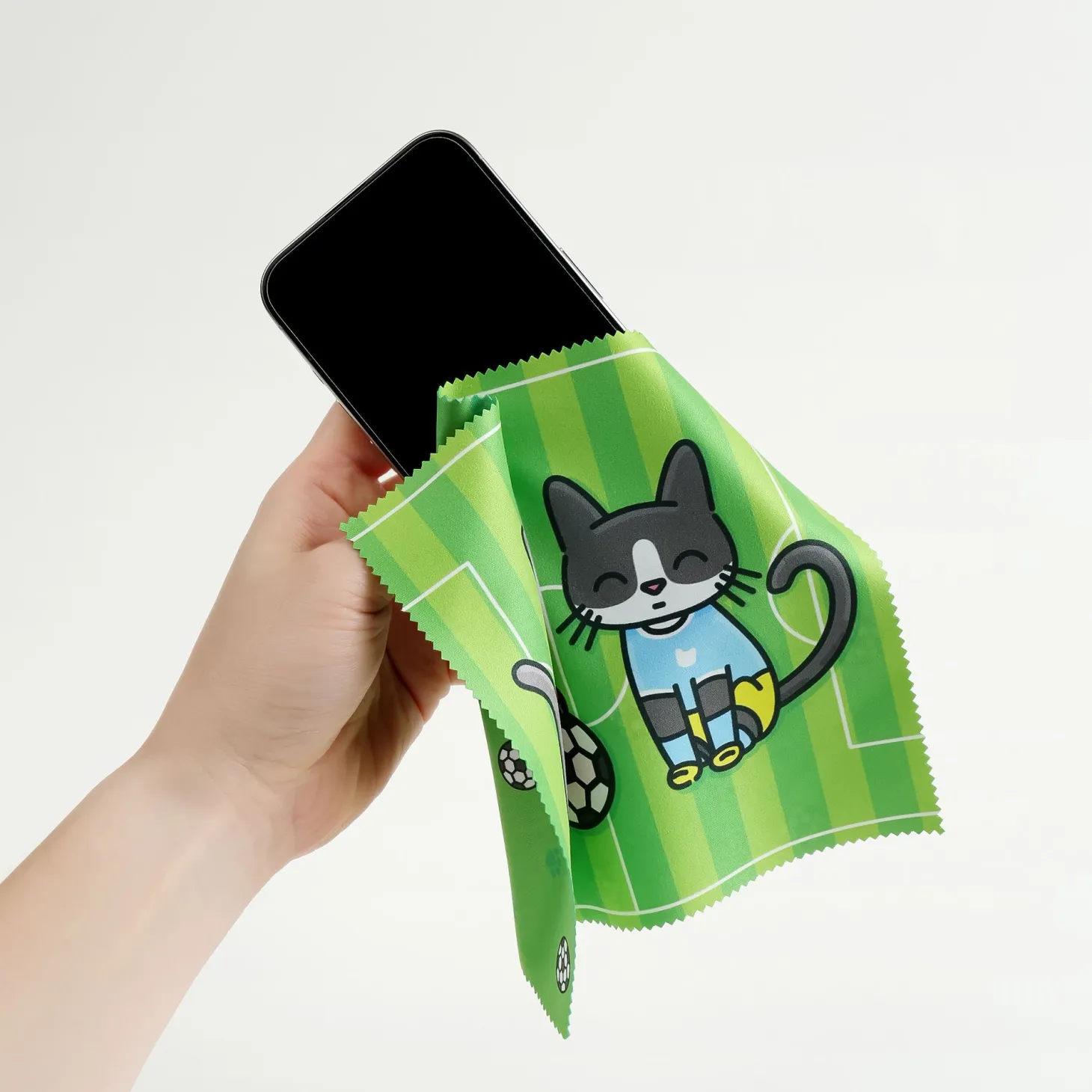 Lana & Tuxedo Cat Soccer Screen Cloth