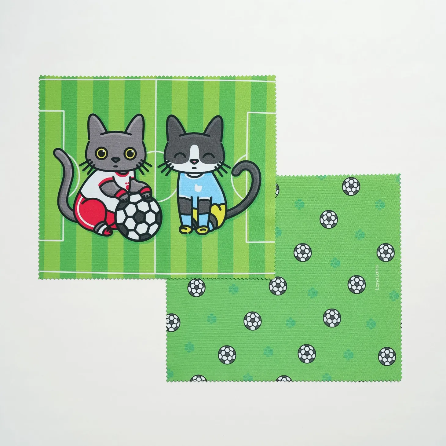 Lana & Tuxedo Cat Soccer Screen Cloth