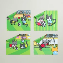 Lana & Tuxedo Cat Soccer Screen Cloth