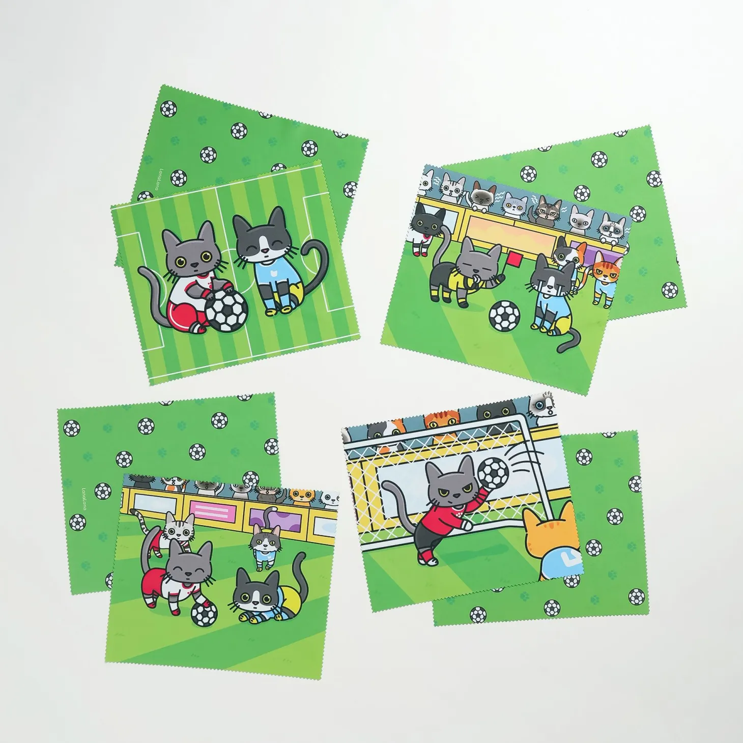Lana & Tuxedo Cat Soccer Screen Cloth