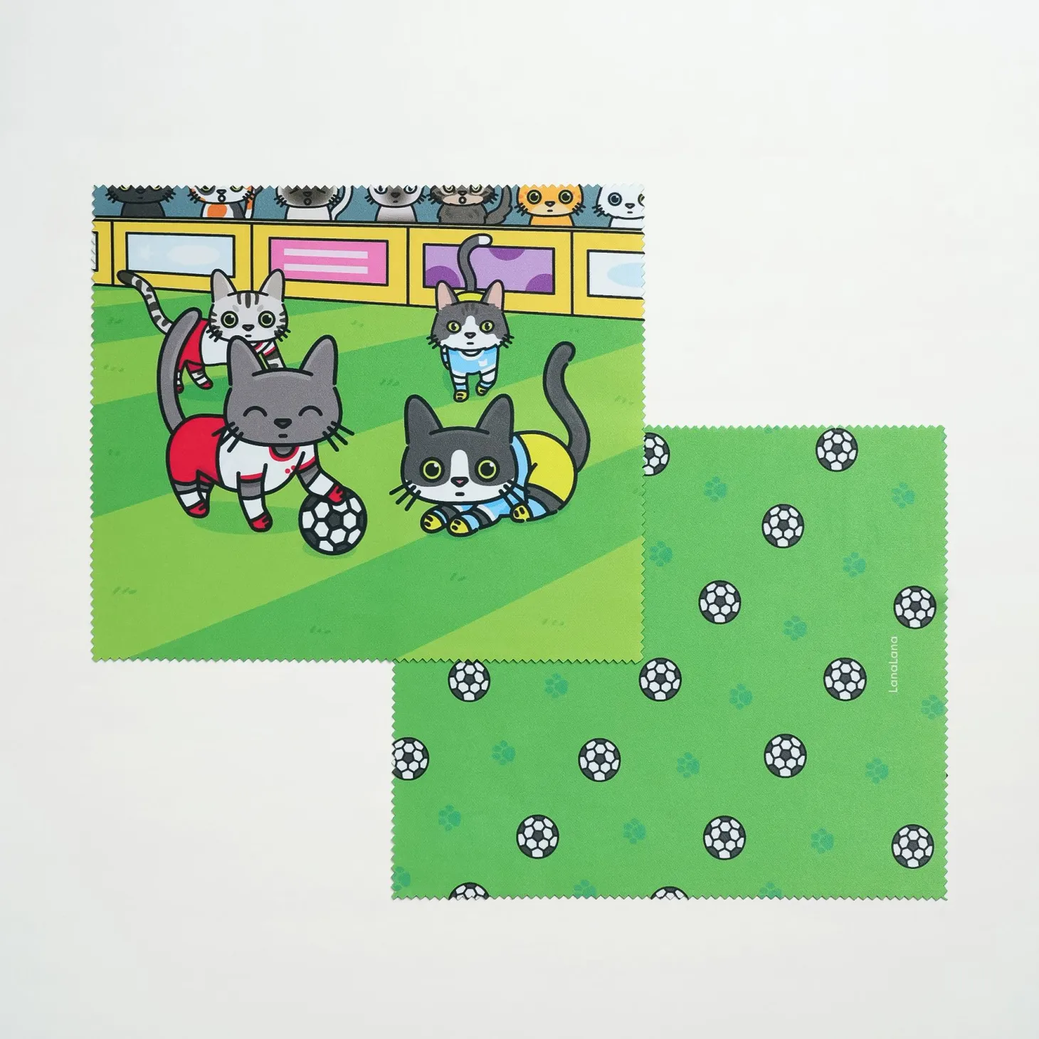 Lana & Tuxedo Cat Soccer Screen Cloth