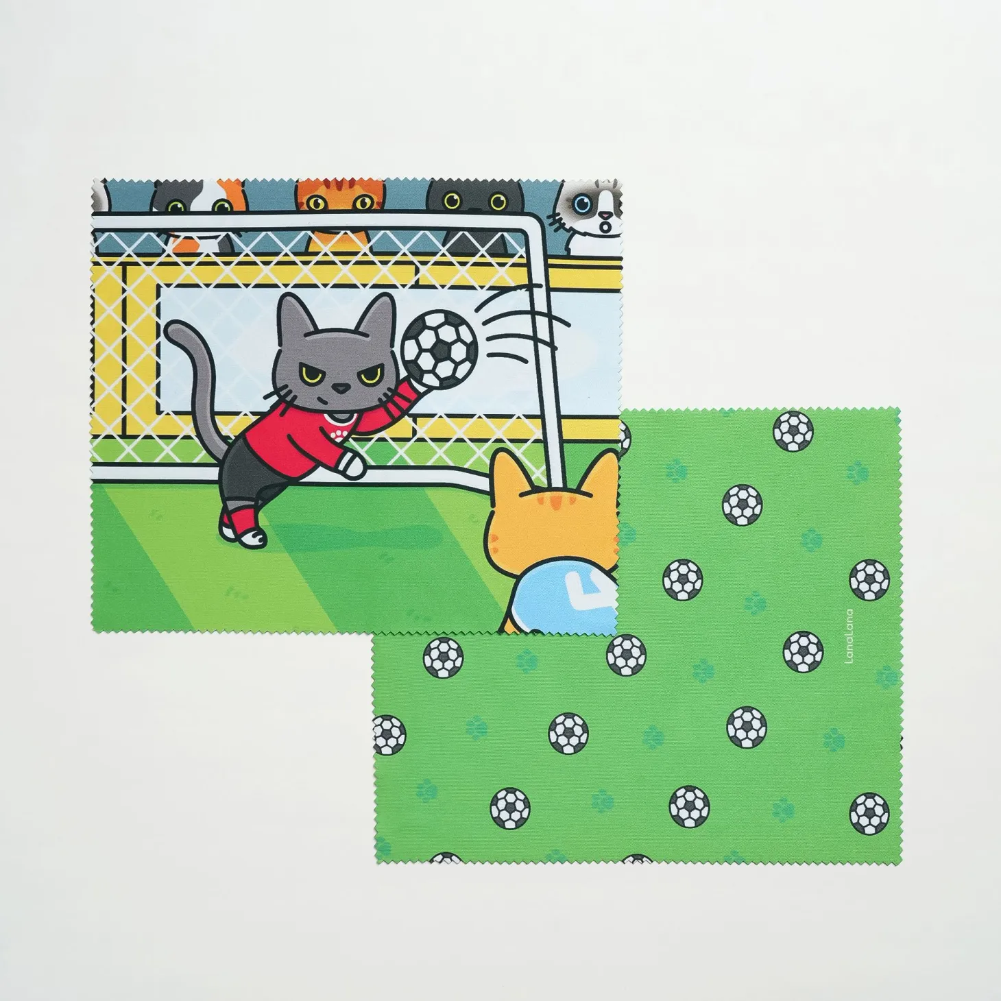 Lana & Tuxedo Cat Soccer Screen Cloth