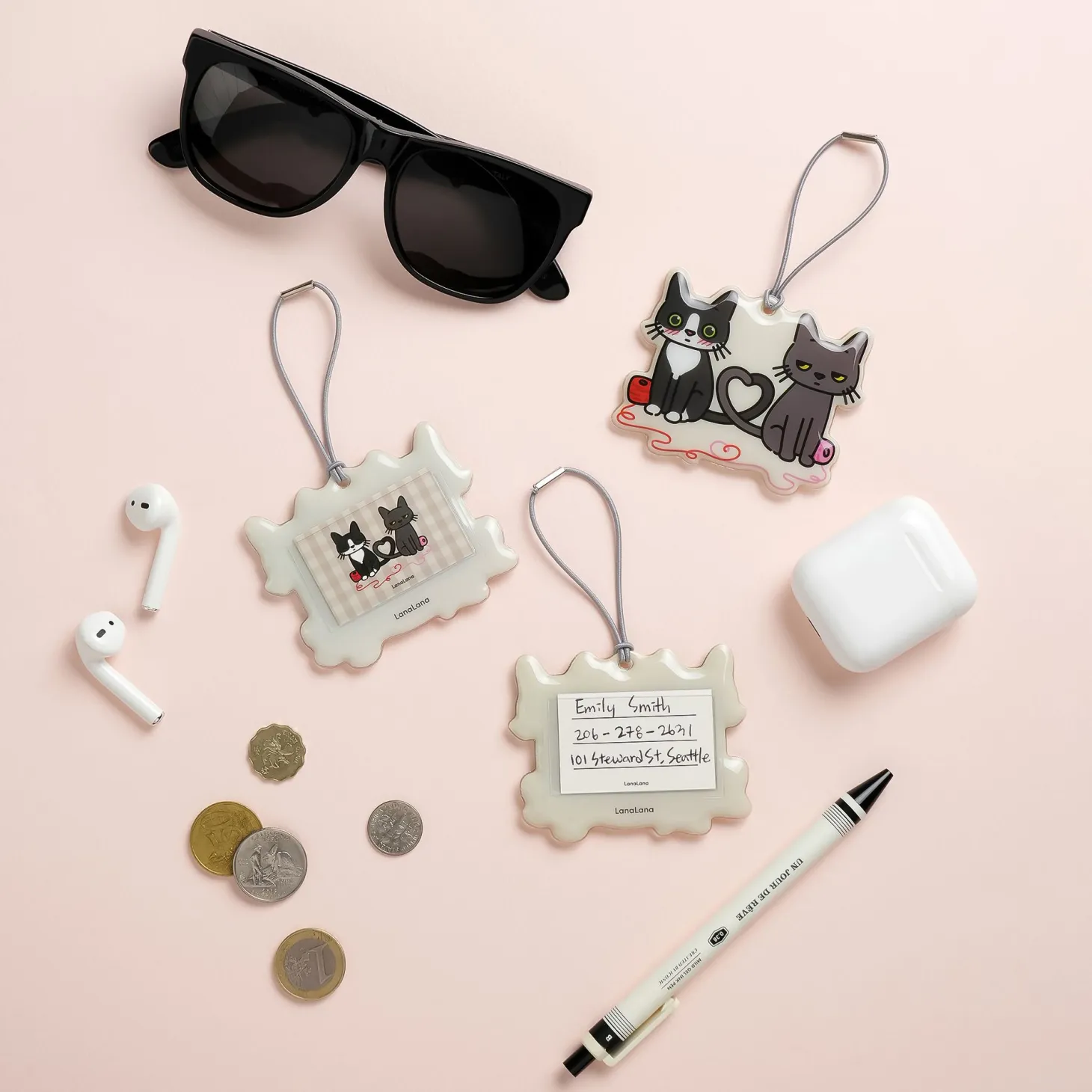 Lana & Tuxedo Cat Soft Travel Tag