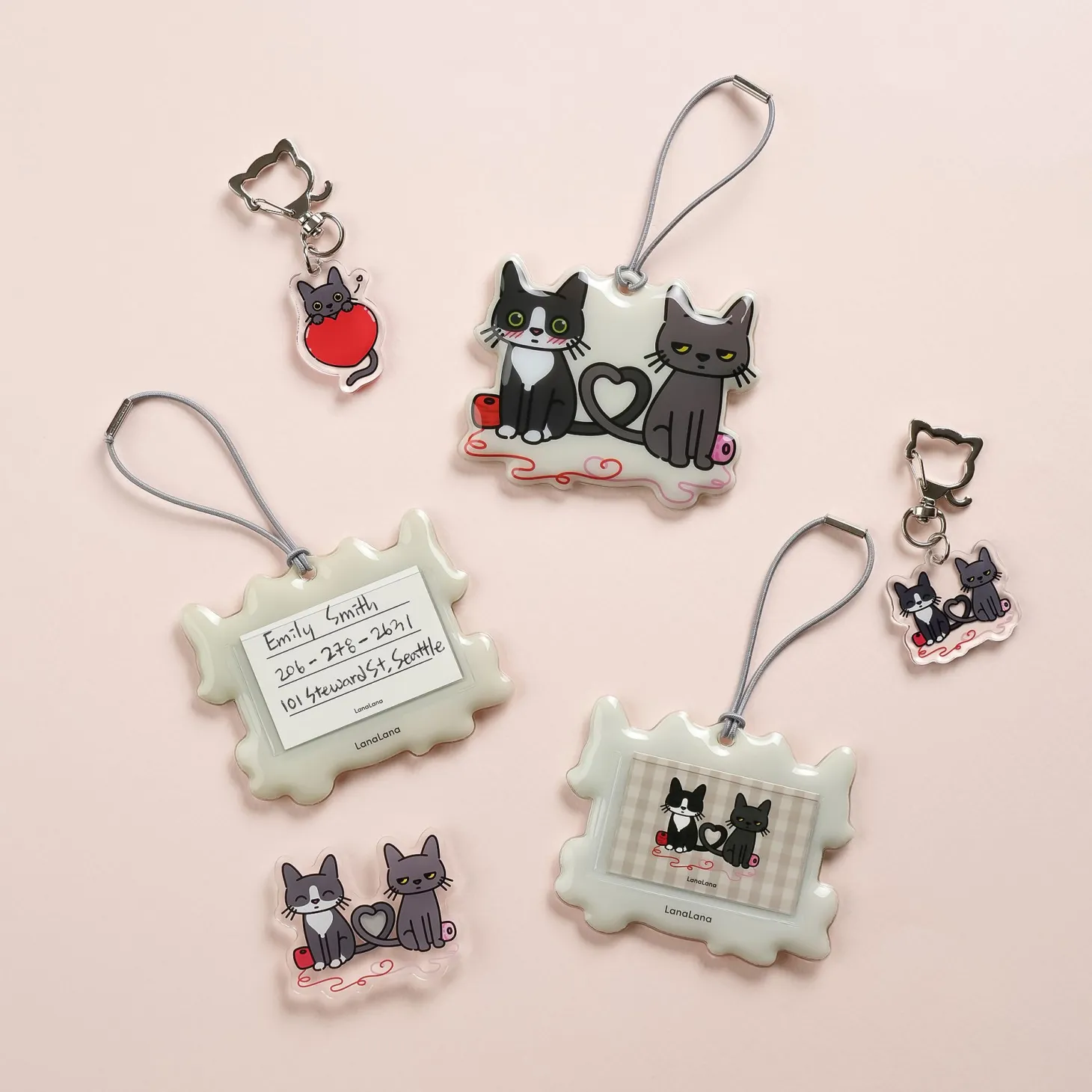 Lana & Tuxedo Cat Soft Travel Tag
