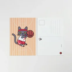 Lana & Tuxedo Cat Sports Postcard