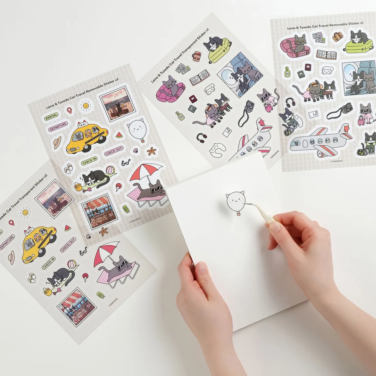 Lana & Tuxedo Cat Travel Sticker