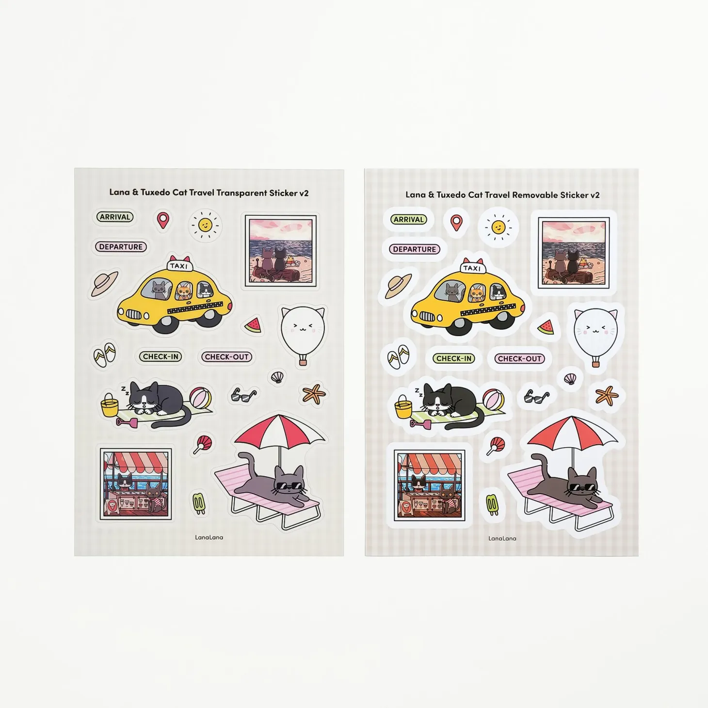Lana & Tuxedo Cat Travel Sticker