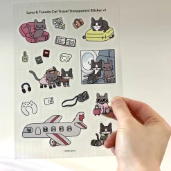 Lana & Tuxedo Cat Travel Sticker