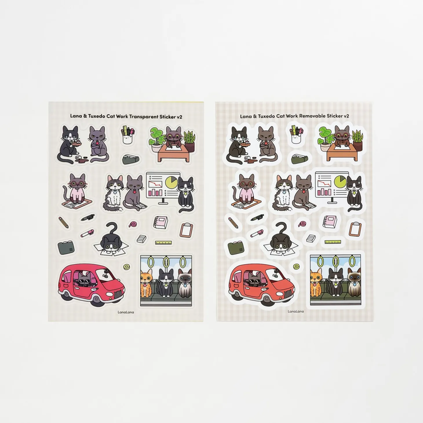 Lana & Tuxedo Cat Work Sticker