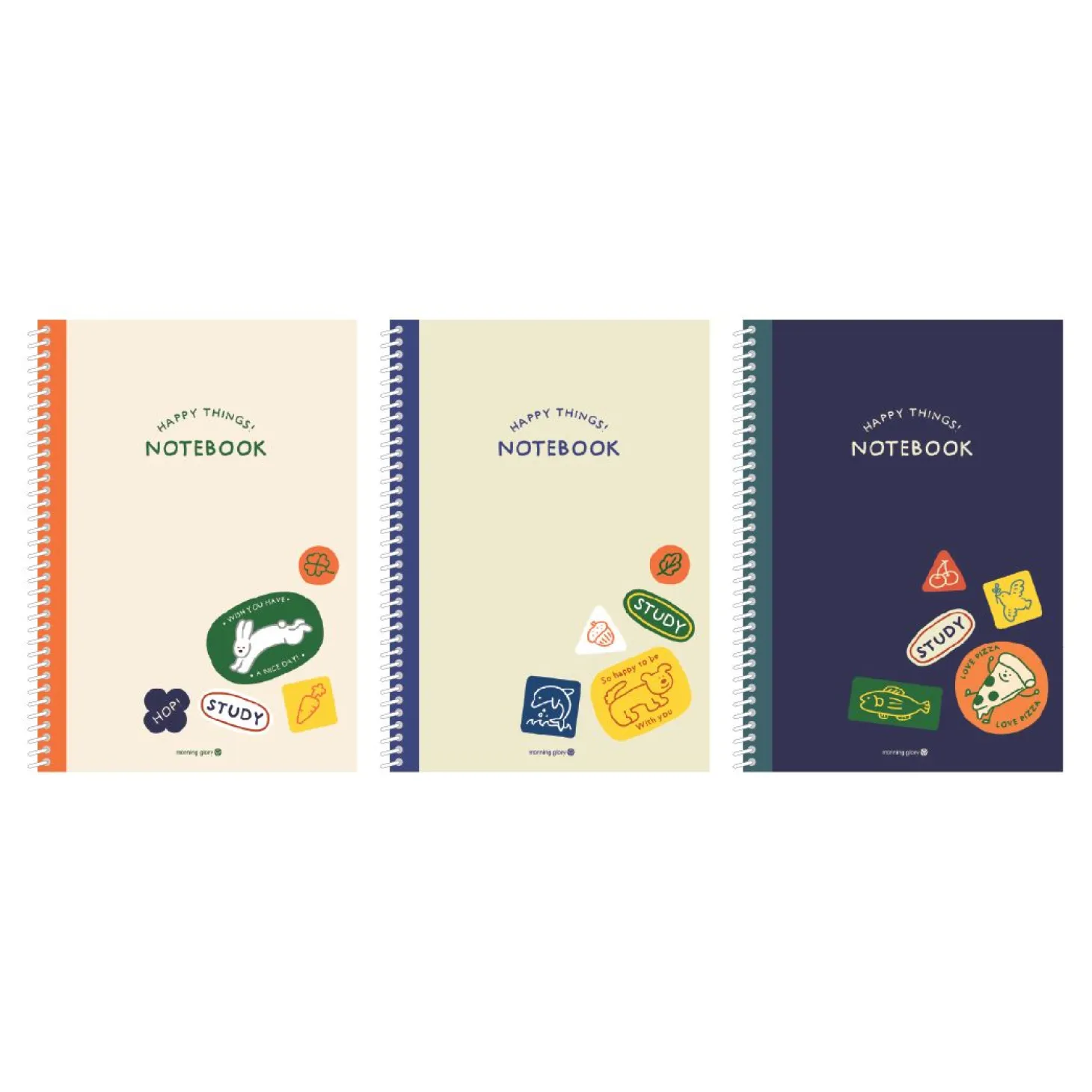 Large Happy Things Spiral Lined Notebook