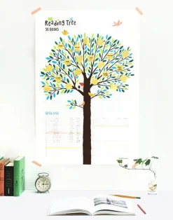 Large Reading Tree Goal Poster & Sticker Set