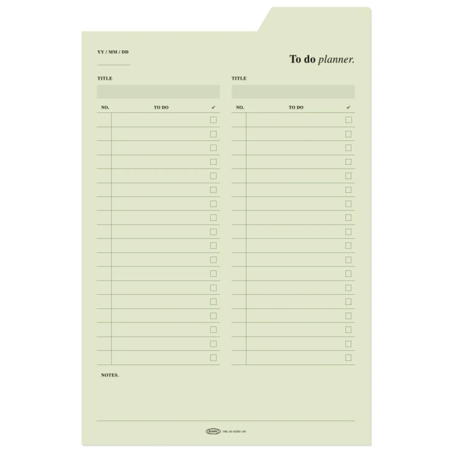Large Schedule Index Sticky Note