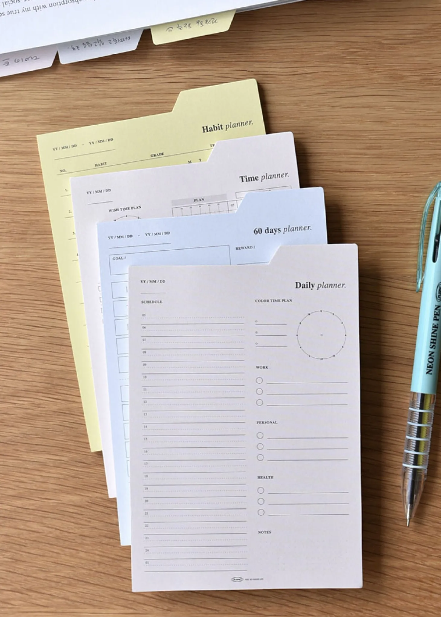 Large Schedule Index Sticky Note