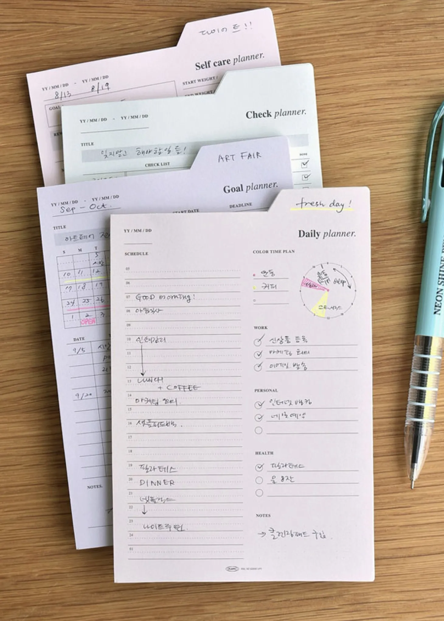 Large Schedule Index Sticky Note