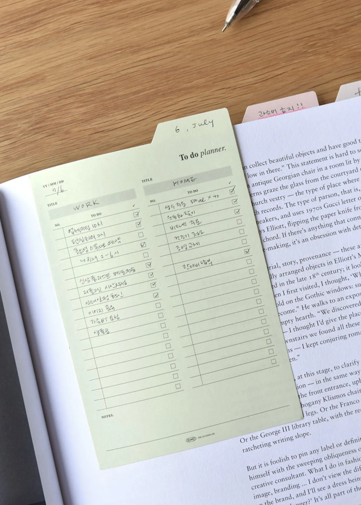 Large Schedule Index Sticky Note
