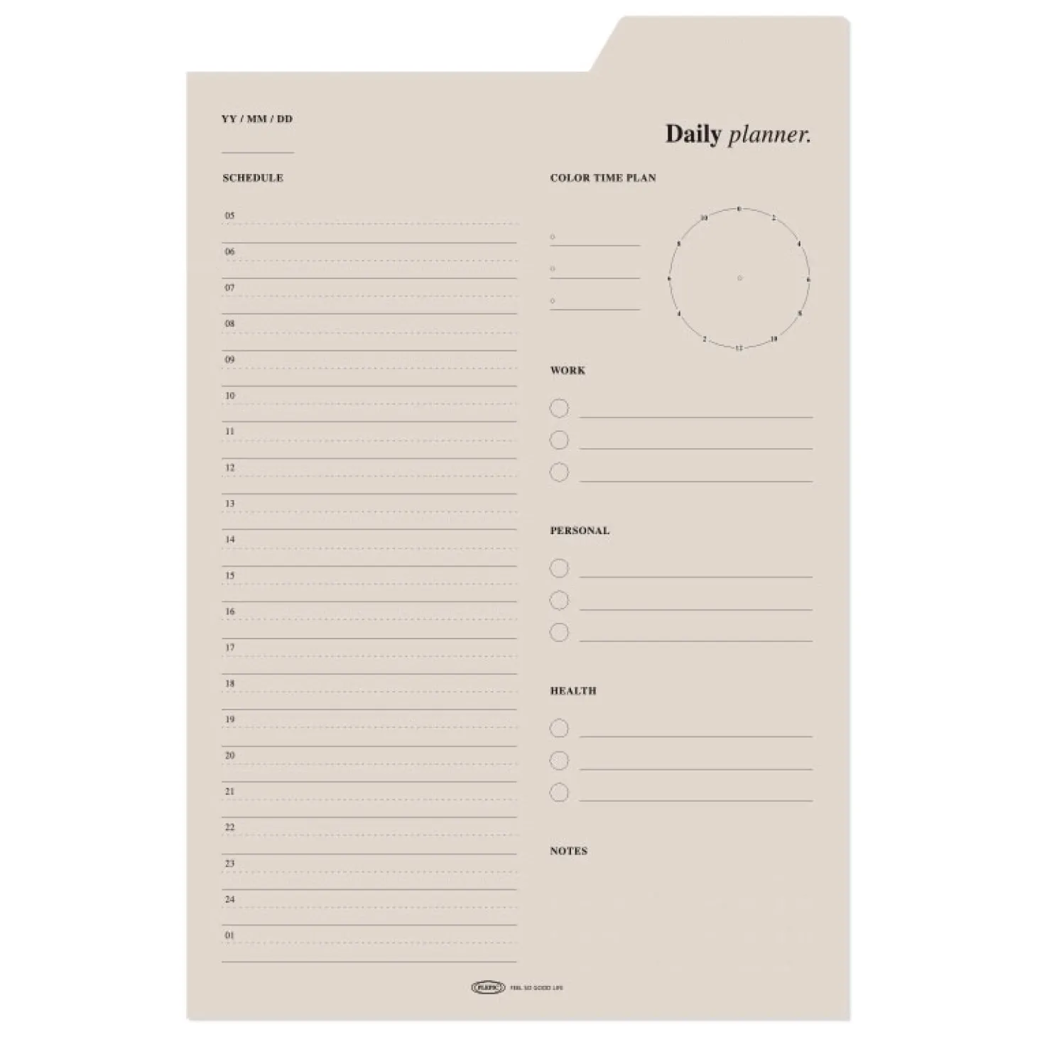 Large Schedule Index Sticky Note