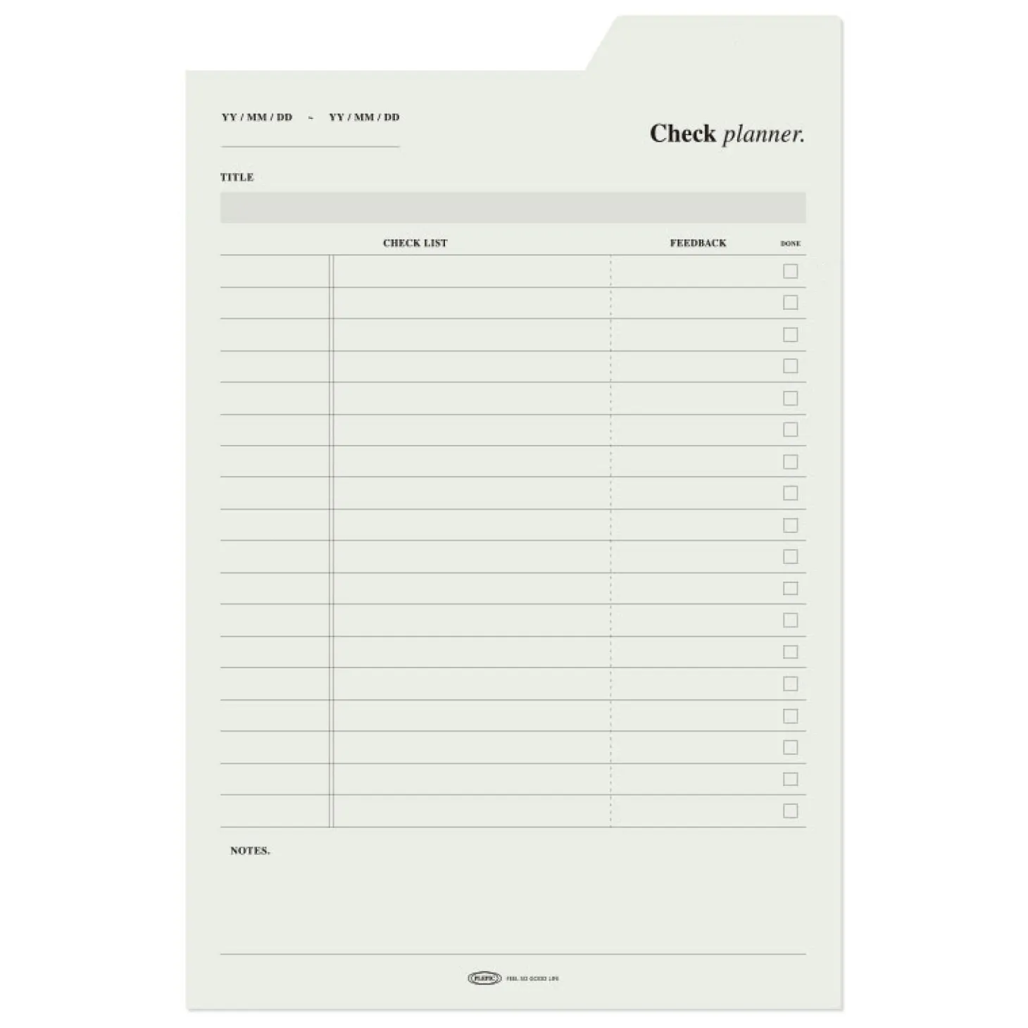 Large Schedule Index Sticky Note