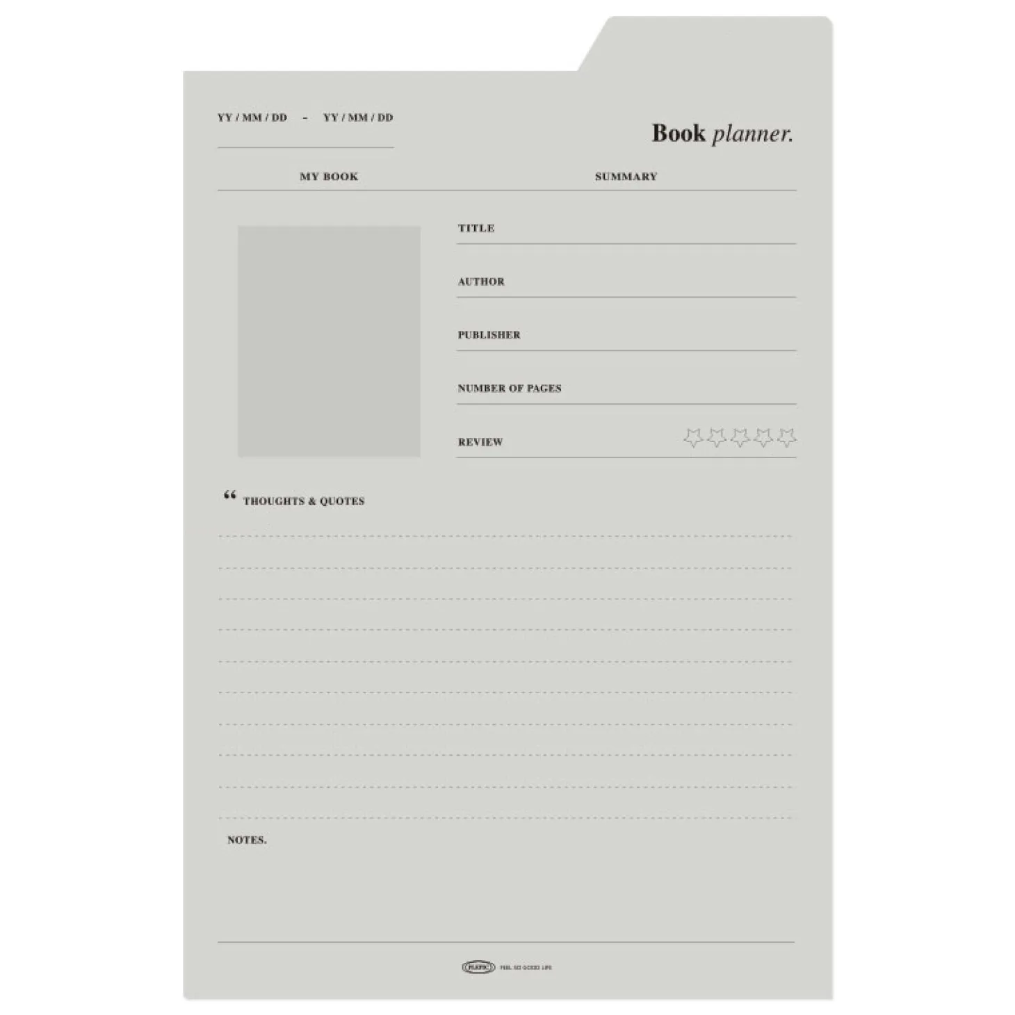 Large Schedule Index Sticky Note