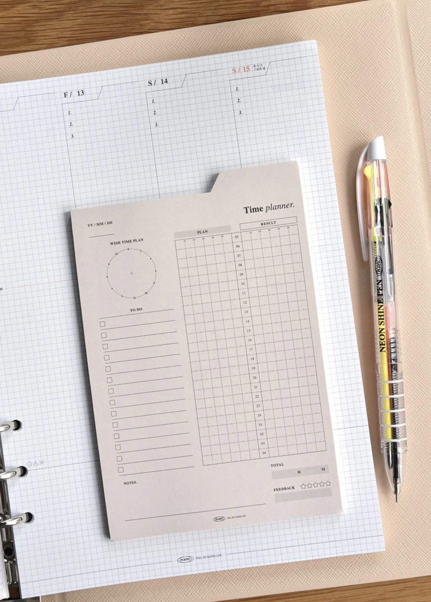 Large Schedule Index Sticky Note