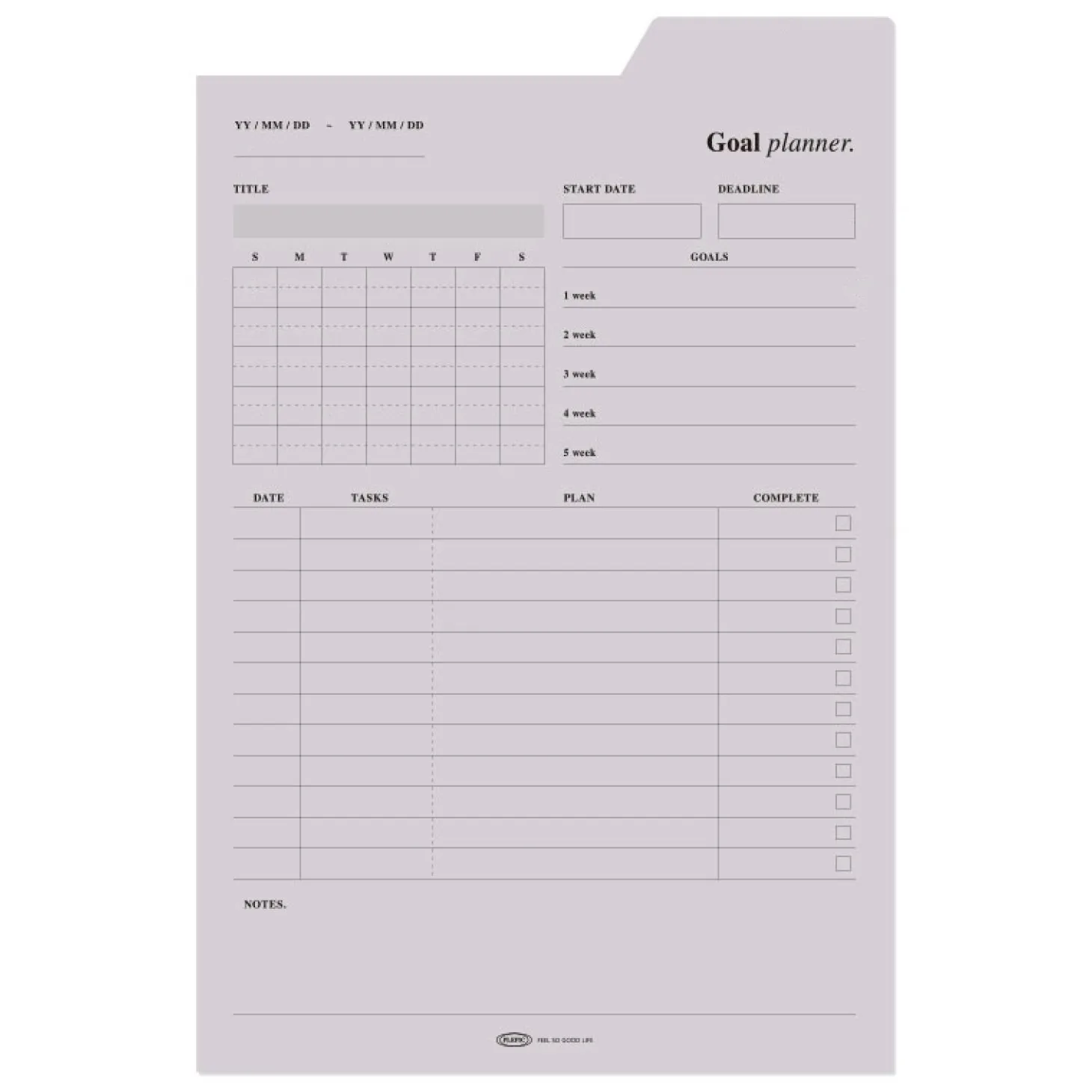 Large Schedule Index Sticky Note