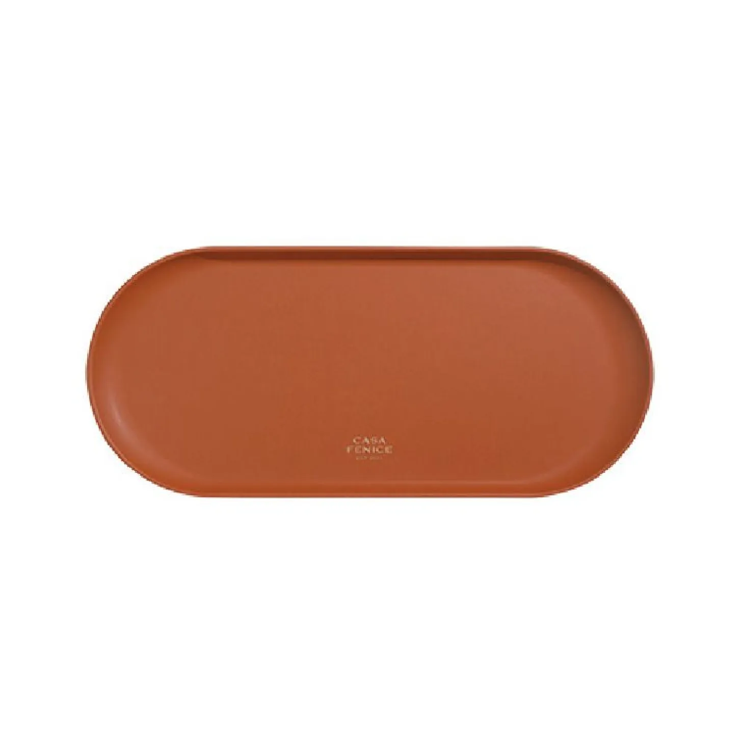 Large Vegan Leather Round Tray