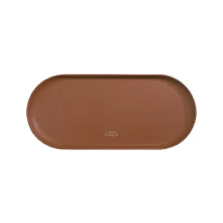 Large Vegan Leather Round Tray