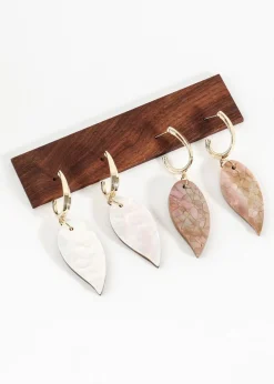 Leaf Mother of Pearl Earrings