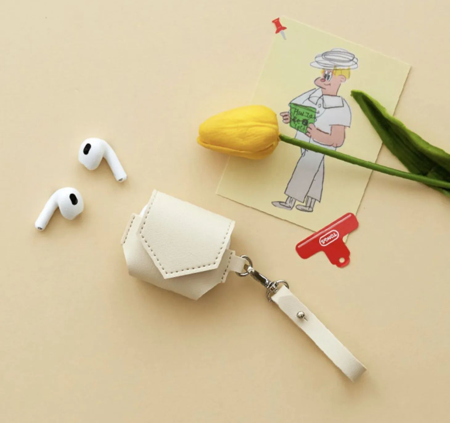 Leather AirPods 3 Pouch + Strap Set