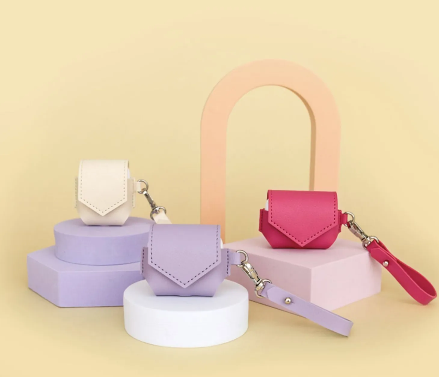 Leather AirPods 3 Pouch + Strap Set