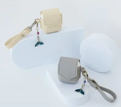 Leather AirPods Pouch + Strap Set