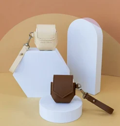 Leather AirPods Pouch + Strap Set