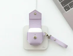 Leather AirPods Pouch + Strap Set