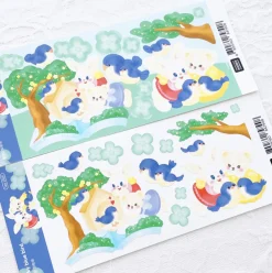 Lucky Blue Bird Slim Sticker