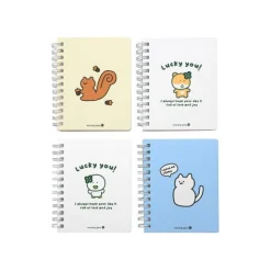 Lucky Friends Mini Spiral Lined Notebook v2
