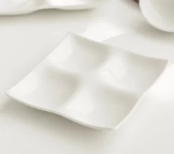 Mild White 4-Section Plate