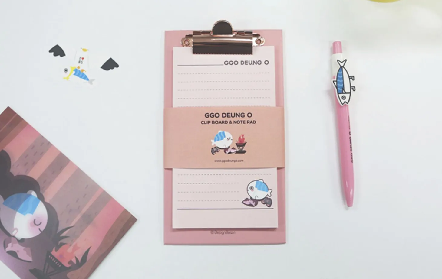 Mini Ggo Deung O Clipboard + Notepad Set
