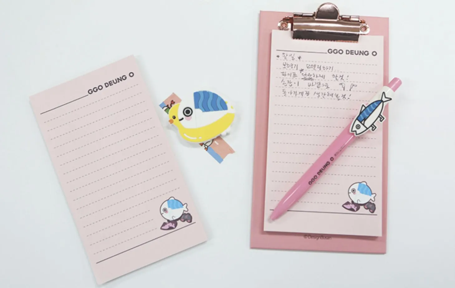 Mini Ggo Deung O Clipboard + Notepad Set