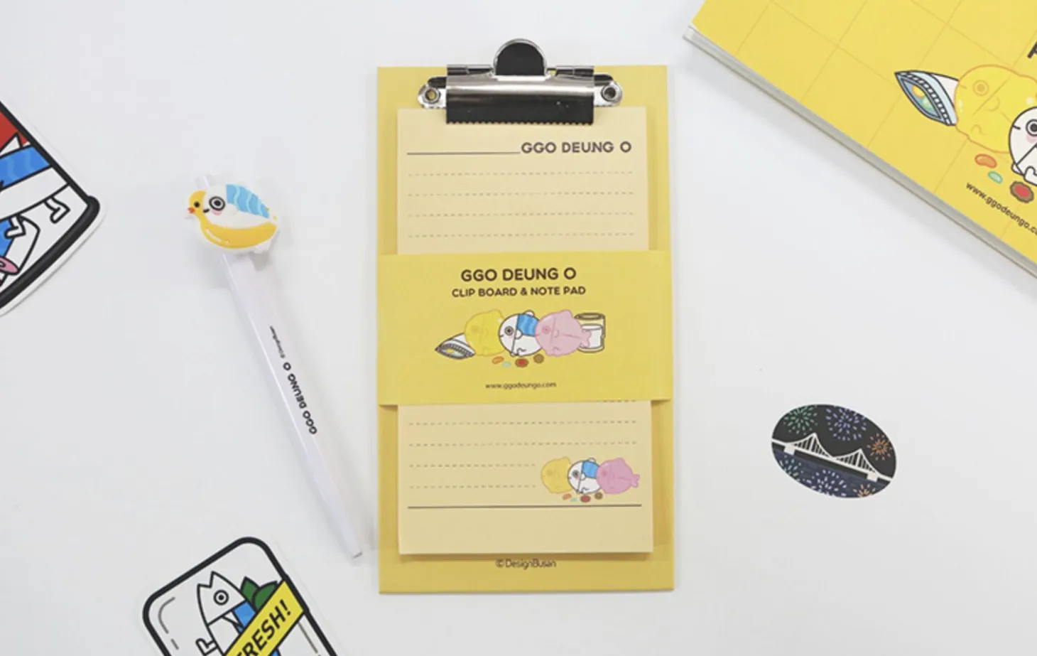 Mini Ggo Deung O Clipboard + Notepad Set