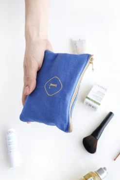 Mini Linen Gold Zipper Pouch