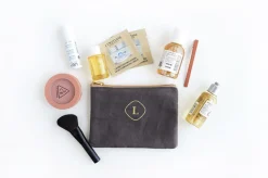 Mini Linen Gold Zipper Pouch