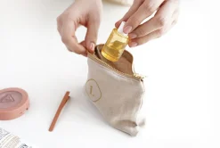 Mini Linen Gold Zipper Pouch